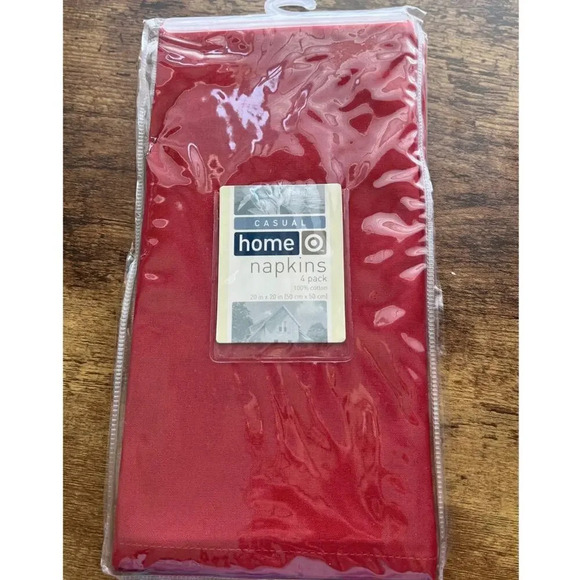 Target Home Casual RED Napkins 4 Pack 20in X 20in NEW - Picture 1 of 5